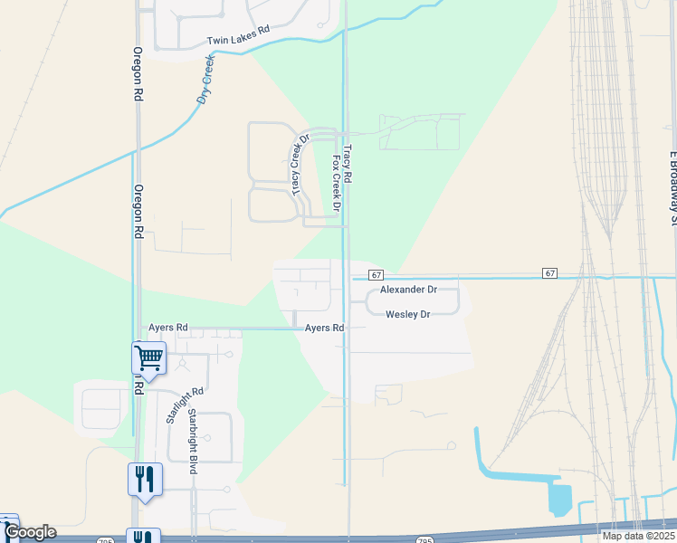 map of restaurants, bars, coffee shops, grocery stores, and more near 29144 Tracy Road in Walbridge