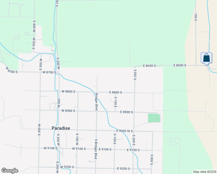 map of restaurants, bars, coffee shops, grocery stores, and more near 65 East 8800 South in Paradise
