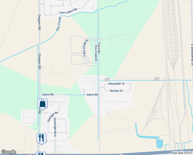 map of restaurants, bars, coffee shops, grocery stores, and more near 29156 East Winner's Circle in Perrysburg