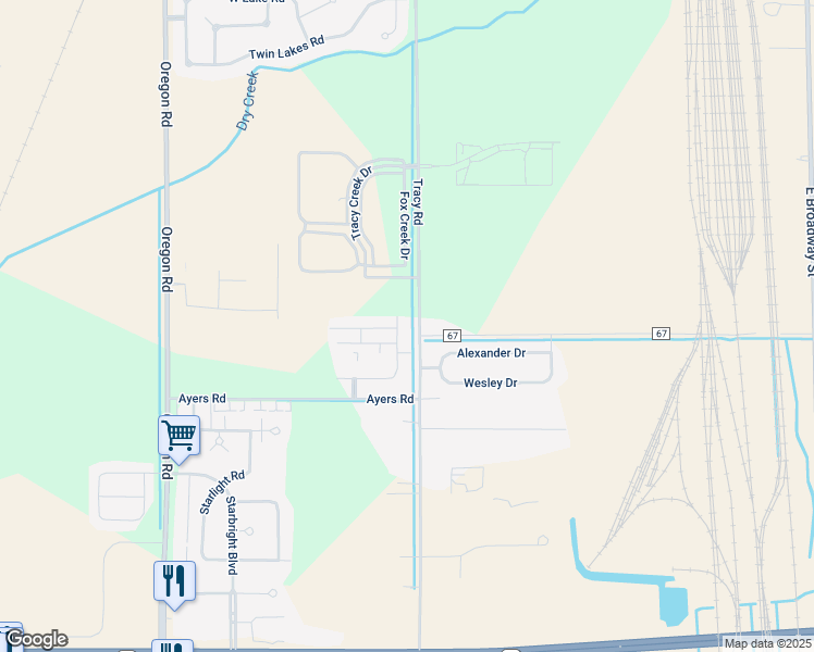 map of restaurants, bars, coffee shops, grocery stores, and more near 29144 Tracy Road in Walbridge