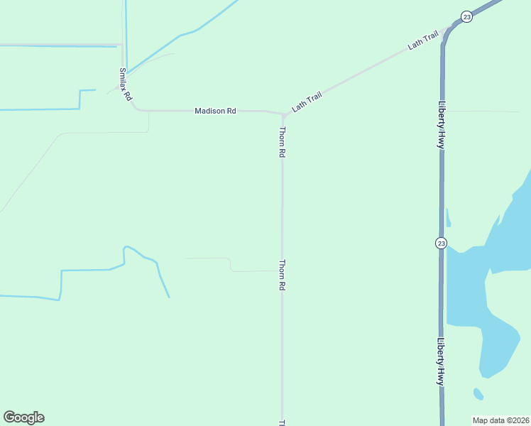 map of restaurants, bars, coffee shops, grocery stores, and more near 63251 Thorn Road in North Liberty