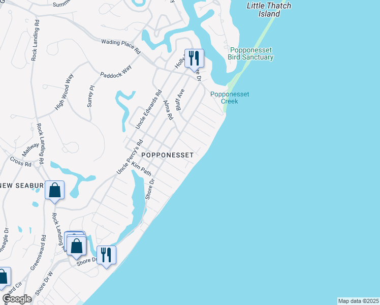 map of restaurants, bars, coffee shops, grocery stores, and more near 16 Jeep Place in Mashpee