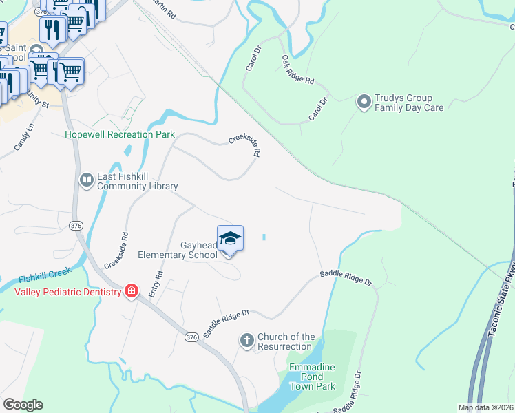 map of restaurants, bars, coffee shops, grocery stores, and more near in Hopewell Junction