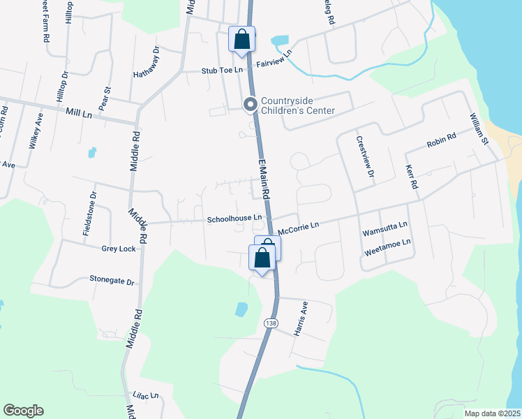 map of restaurants, bars, coffee shops, grocery stores, and more near 1512 East Main Road in Portsmouth