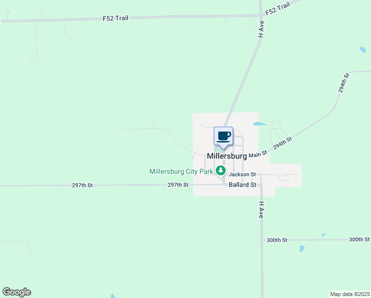 map of restaurants, bars, coffee shops, grocery stores, and more near 1649-1699 294th Street in North English