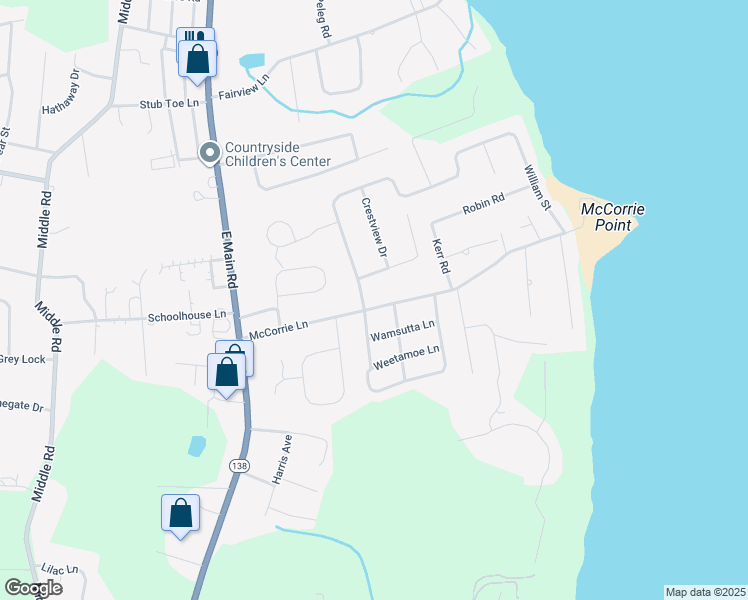 map of restaurants, bars, coffee shops, grocery stores, and more near 154 McCorrie Lane in Portsmouth