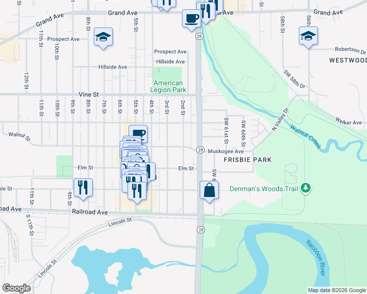 map of restaurants, bars, coffee shops, grocery stores, and more near 399 2nd Street in West Des Moines