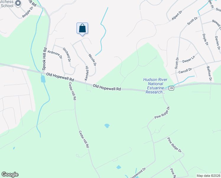 map of restaurants, bars, coffee shops, grocery stores, and more near 349 Old Hopewell Road in Wappingers Falls