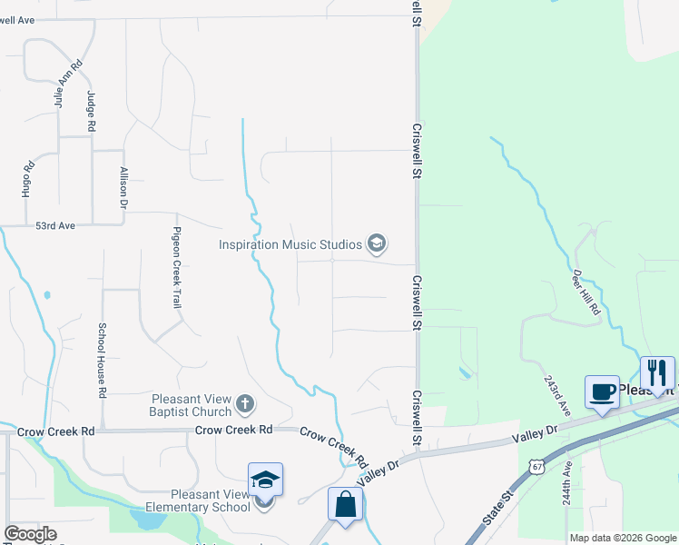 map of restaurants, bars, coffee shops, grocery stores, and more near Woody Creek Lane in Bettendorf