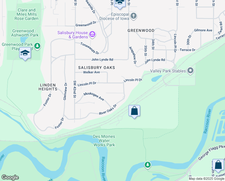 map of restaurants, bars, coffee shops, grocery stores, and more near 3803 Brentwood Drive in Des Moines