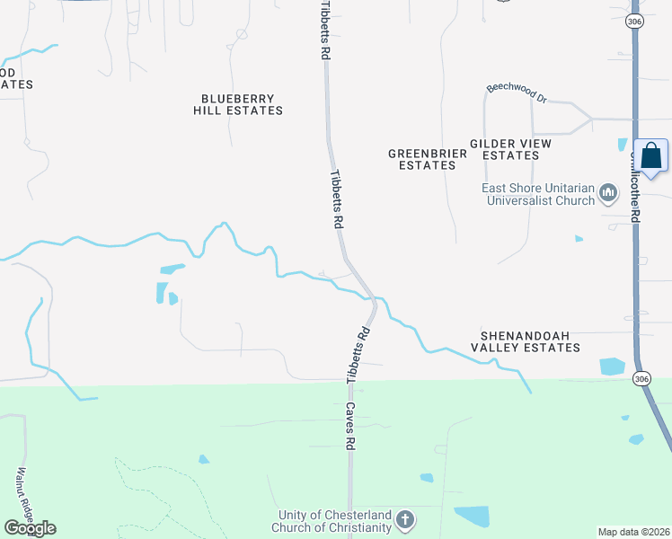 map of restaurants, bars, coffee shops, grocery stores, and more near 10920 Tibbetts Road in Kirtland