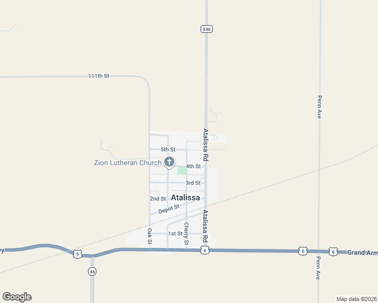 map of restaurants, bars, coffee shops, grocery stores, and more near 426 Cherry Street in Atalissa