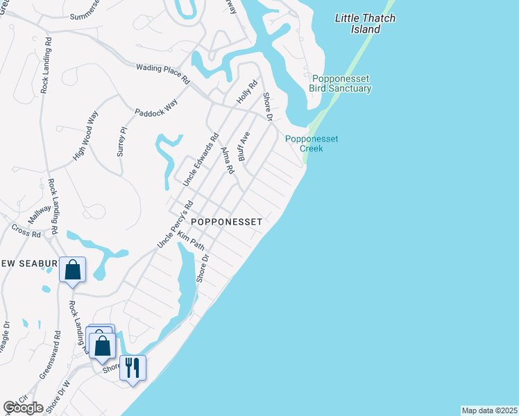 map of restaurants, bars, coffee shops, grocery stores, and more near 16 Jeep Place in Mashpee