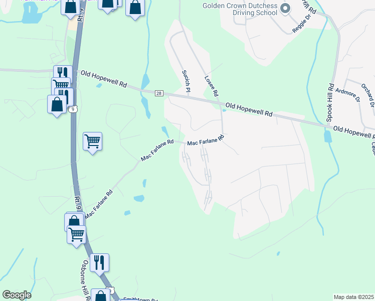 map of restaurants, bars, coffee shops, grocery stores, and more near 1 Carnaby Street in Wappingers Falls