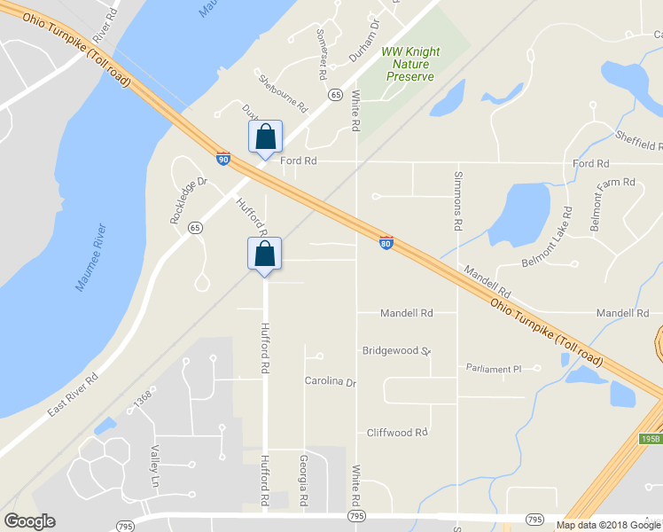 map of restaurants, bars, coffee shops, grocery stores, and more near 11051 Riverbend Court East in Perrysburg