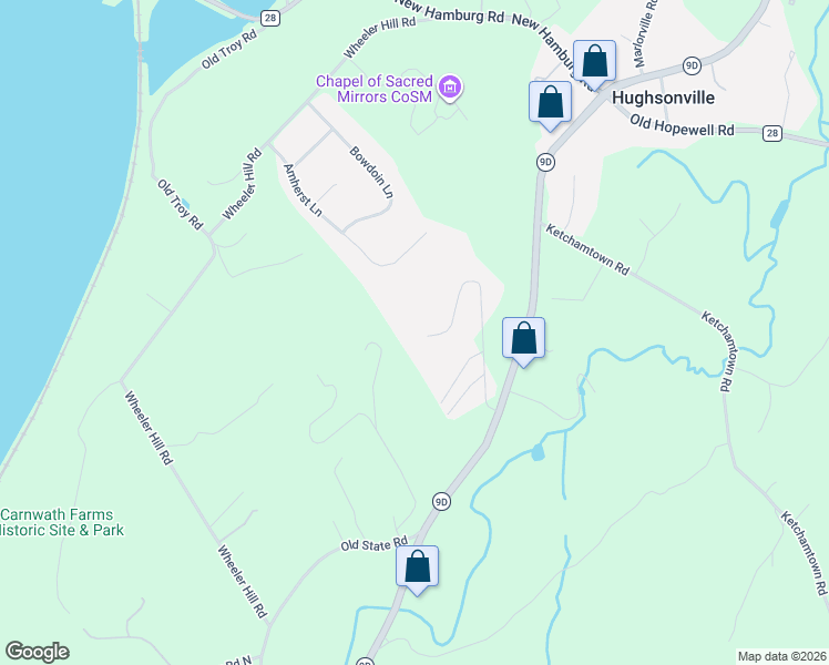 map of restaurants, bars, coffee shops, grocery stores, and more near 22 Alpine Drive in Wappingers Falls