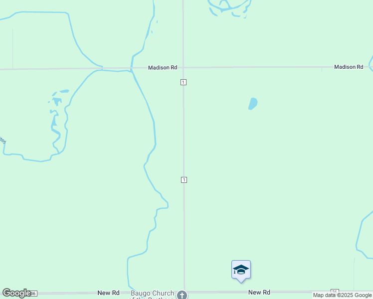 map of restaurants, bars, coffee shops, grocery stores, and more near 63362 County Road 1 in Wakarusa