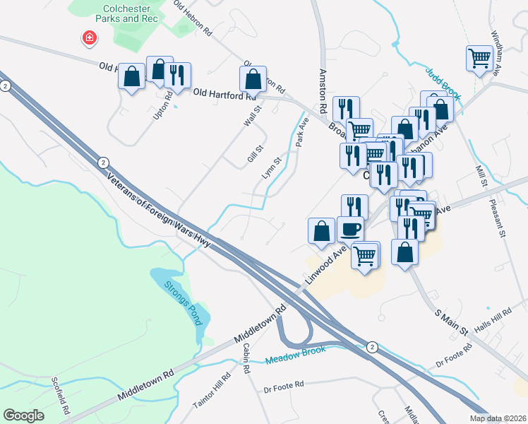 map of restaurants, bars, coffee shops, grocery stores, and more near 48 James Street in Colchester