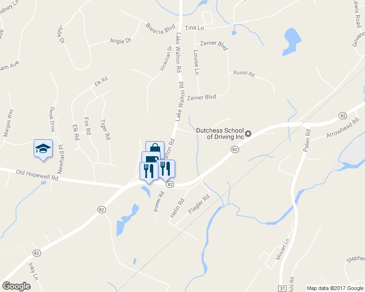 map of restaurants, bars, coffee shops, grocery stores, and more near 235 Lake Walton Road in Hopewell Junction