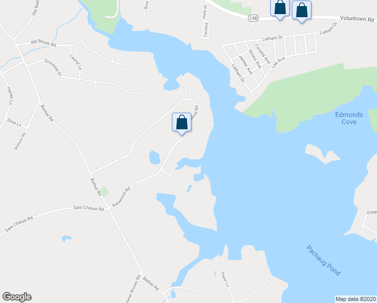 map of restaurants, bars, coffee shops, grocery stores, and more near 120 Kenwood Road in Griswold