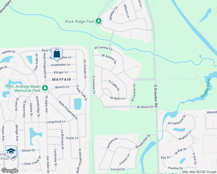 map of restaurants, bars, coffee shops, grocery stores, and more near 25438 West Ryan Lane in Plainfield
