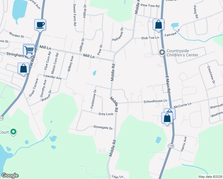 map of restaurants, bars, coffee shops, grocery stores, and more near 90 Randolph Way in Portsmouth