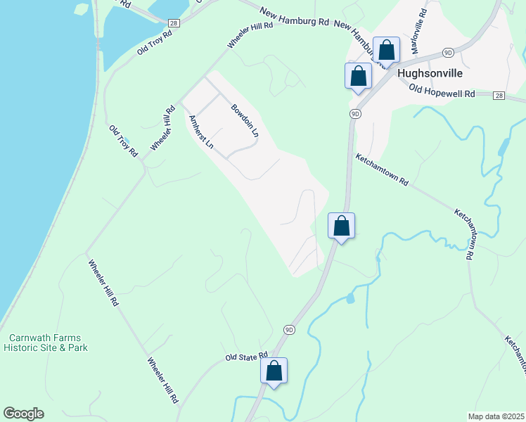 map of restaurants, bars, coffee shops, grocery stores, and more near 19 Alpine Drive in Wappingers Falls
