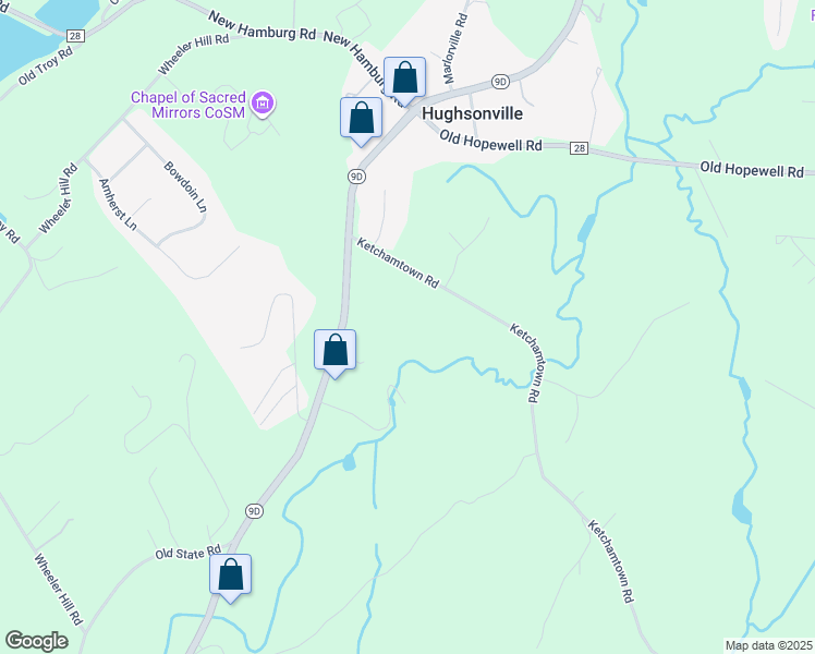 map of restaurants, bars, coffee shops, grocery stores, and more near 32 Ketchamtown Road in Wappingers Falls