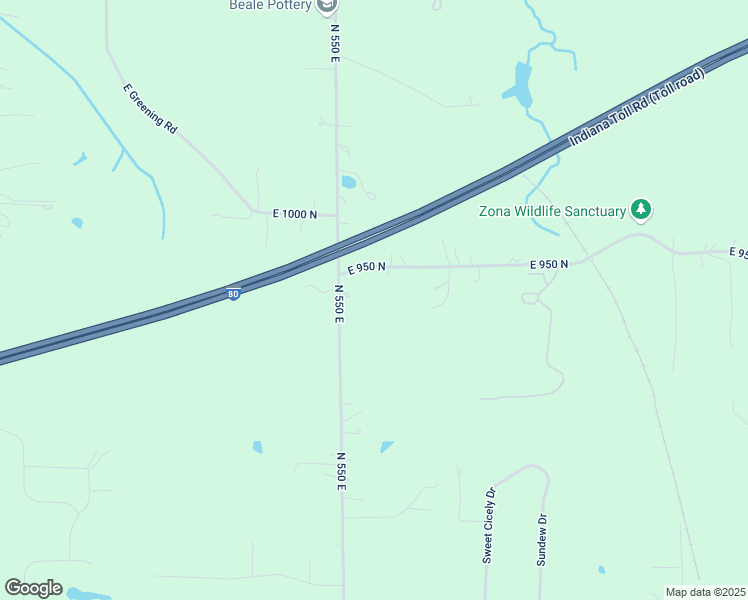 map of restaurants, bars, coffee shops, grocery stores, and more near 560 East 950 North in Westville