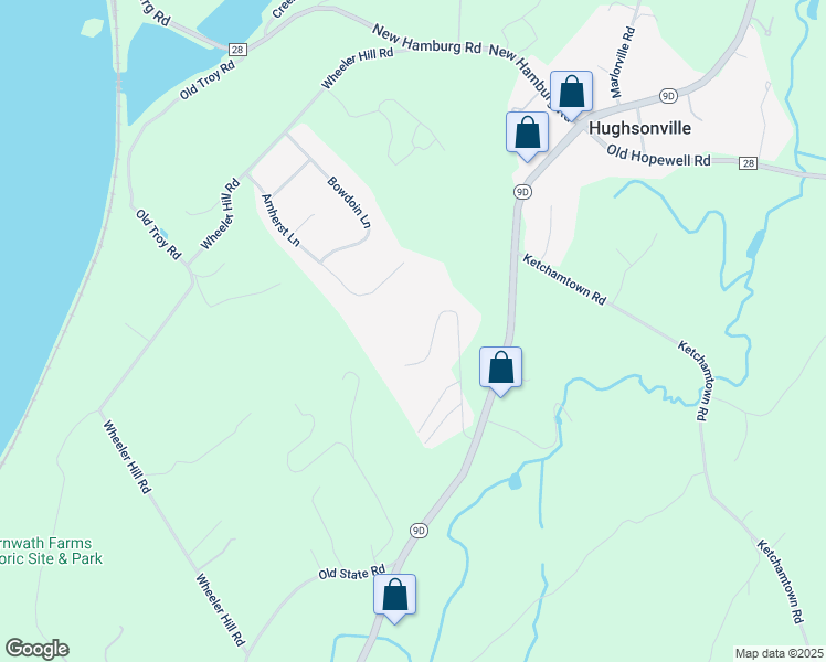 map of restaurants, bars, coffee shops, grocery stores, and more near 15 Alpine Drive in Wappingers Falls