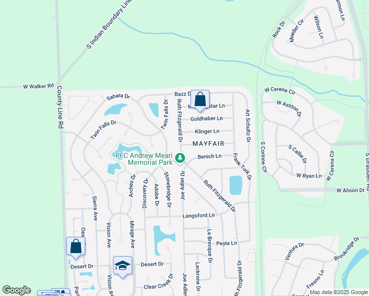 map of restaurants, bars, coffee shops, grocery stores, and more near 6612 Whalen Lane in Plainfield