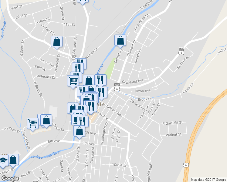 map of restaurants, bars, coffee shops, grocery stores, and more near 99 North Church Street in Carbondale