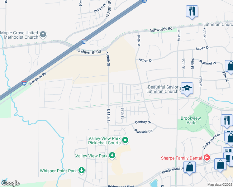map of restaurants, bars, coffee shops, grocery stores, and more near 635 87th Street in West Des Moines