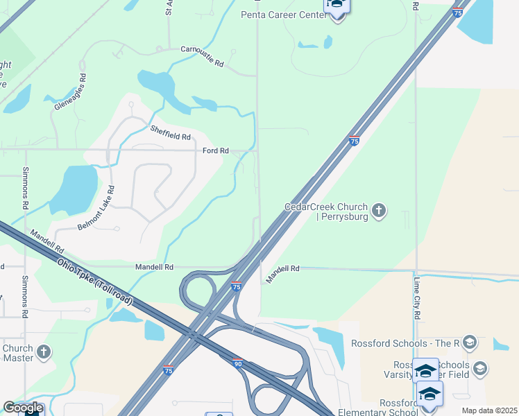 map of restaurants, bars, coffee shops, grocery stores, and more near 29207 Bates Road in Perrysburg