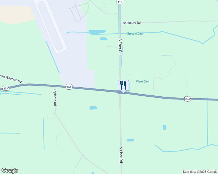 map of restaurants, bars, coffee shops, grocery stores, and more near 10256 Maumee Western Road in Monclova