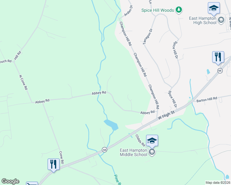map of restaurants, bars, coffee shops, grocery stores, and more near 2 Serafin Terrace in East Hampton