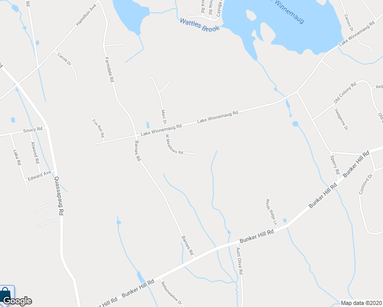 map of restaurants, bars, coffee shops, grocery stores, and more near 94 West Meadows Road in Watertown