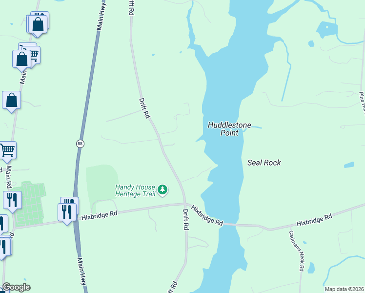 map of restaurants, bars, coffee shops, grocery stores, and more near 936 Drift Road in Westport