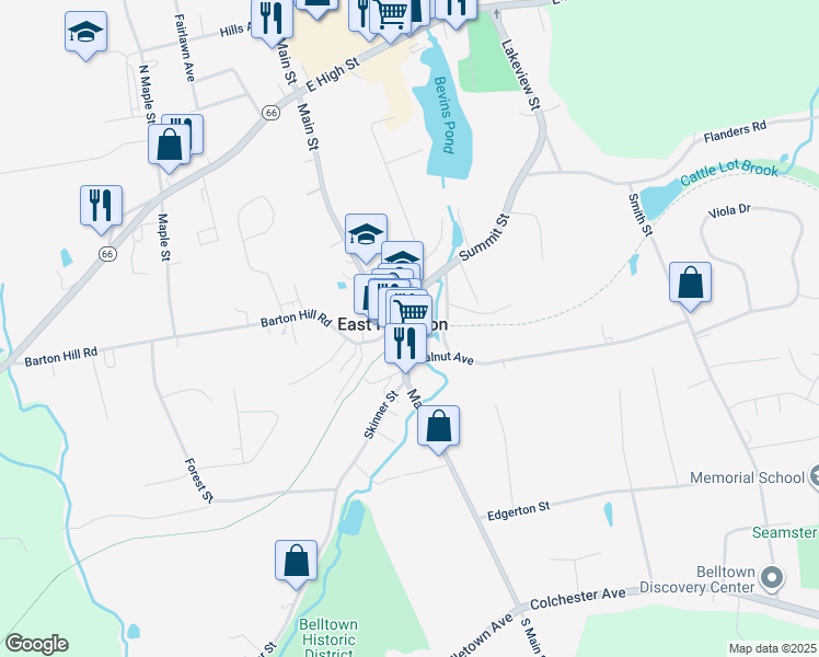 map of restaurants, bars, coffee shops, grocery stores, and more near in East Hampton