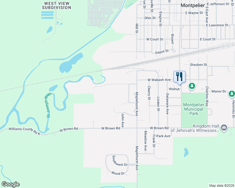 map of restaurants, bars, coffee shops, grocery stores, and more near 726 Shawanoe Street in Montpelier