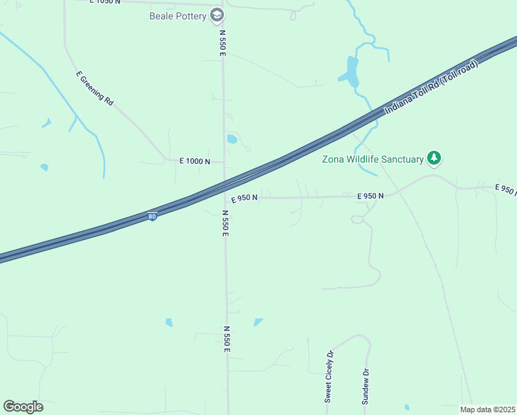 map of restaurants, bars, coffee shops, grocery stores, and more near 560 East 950 North in Westville