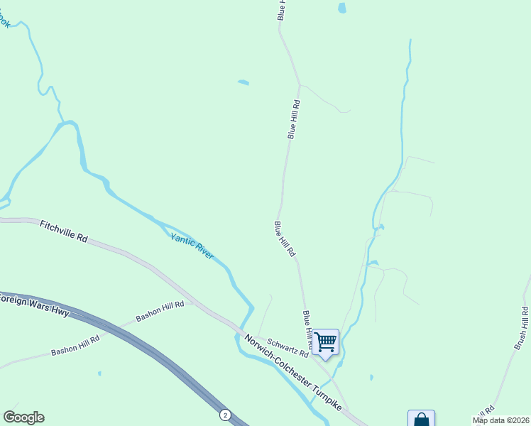map of restaurants, bars, coffee shops, grocery stores, and more near 42 Blue Hill Road in Bozrah