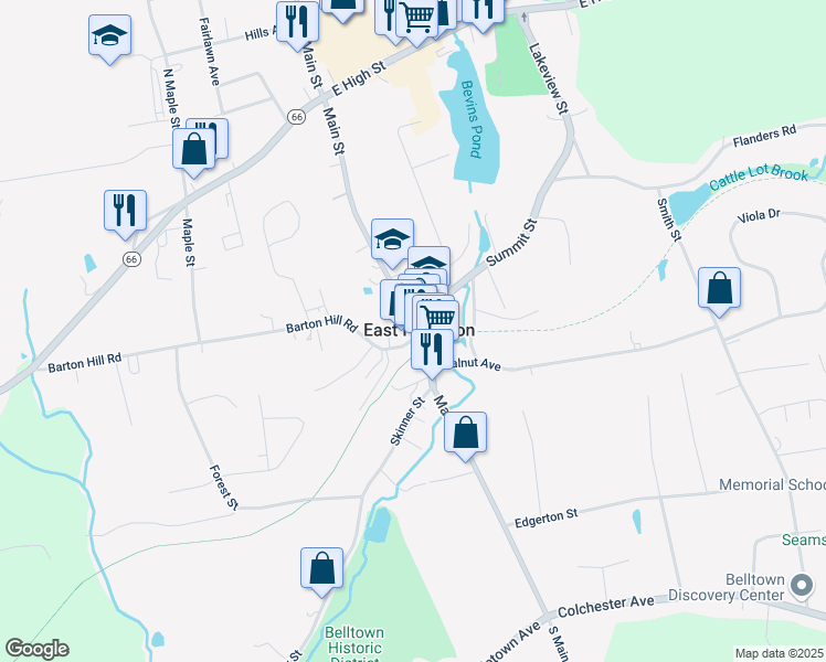 map of restaurants, bars, coffee shops, grocery stores, and more near in East Hampton
