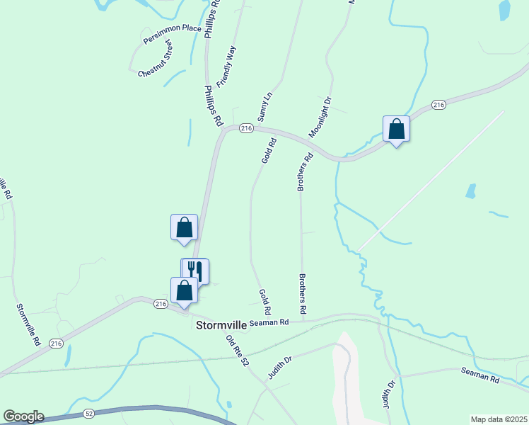 map of restaurants, bars, coffee shops, grocery stores, and more near 55 Gold Road in Stormville