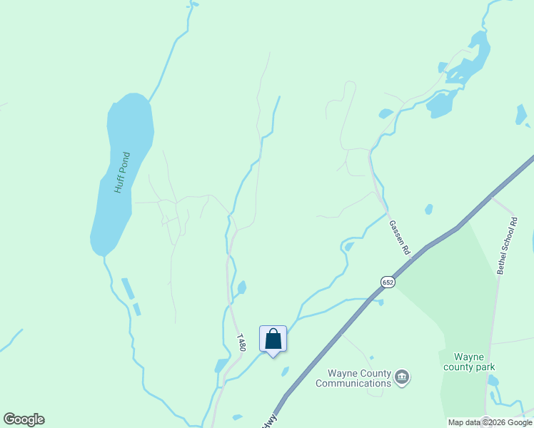 map of restaurants, bars, coffee shops, grocery stores, and more near 264 Navajo Road in Honesdale