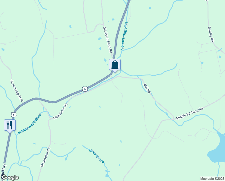 map of restaurants, bars, coffee shops, grocery stores, and more near 330 Minortown Road in Woodbury