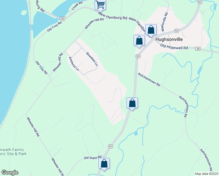 map of restaurants, bars, coffee shops, grocery stores, and more near 16 Alpine Drive in Wappingers Falls