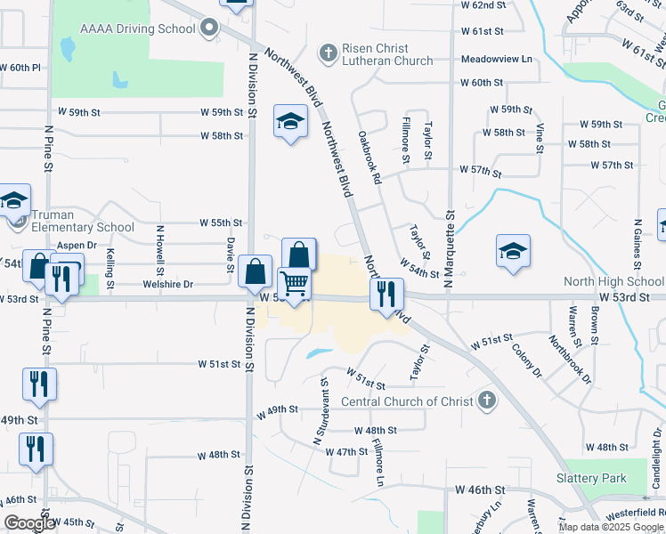 map of restaurants, bars, coffee shops, grocery stores, and more near 5401 Villa Court in Davenport
