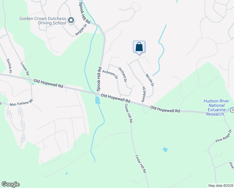 map of restaurants, bars, coffee shops, grocery stores, and more near 313 Old Hopewell Road in Wappingers Falls