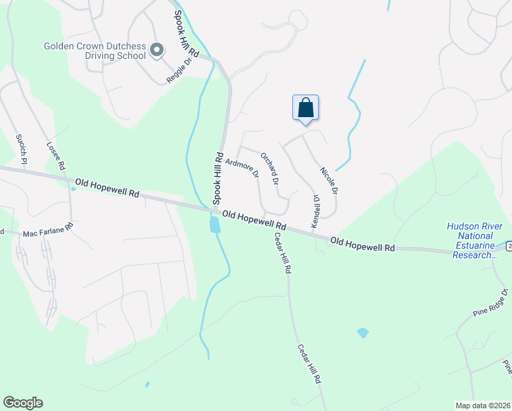 map of restaurants, bars, coffee shops, grocery stores, and more near 313 Old Hopewell Road in Wappingers Falls